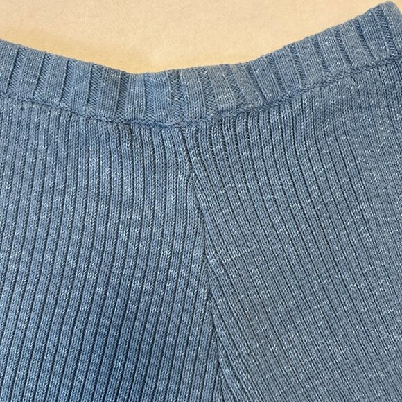 Free People FP Beach Ribbed Knit High Waist Pull On Shorts Size L Blue Boho - Picture 4 of 10